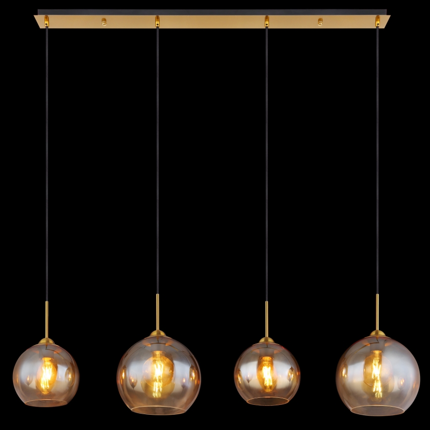Globo - Zsinóros függeszték 4xE27/60W/230V sárgaréz
