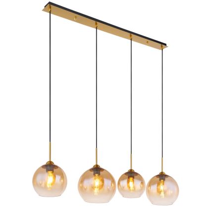 Globo - Zsinóros függeszték 4xE27/60W/230V sárgaréz