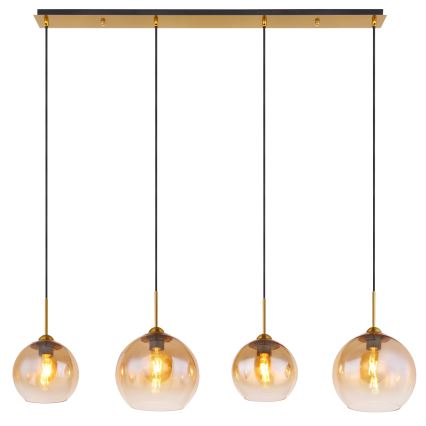 Globo - Zsinóros függeszték 4xE27/60W/230V sárgaréz