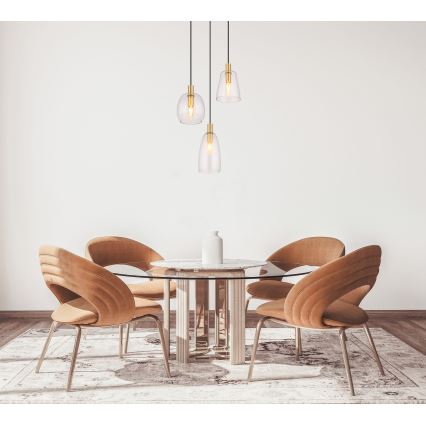 Globo - Csillár zsinóron 3xE14/40W/230V átm. 43 cm réz