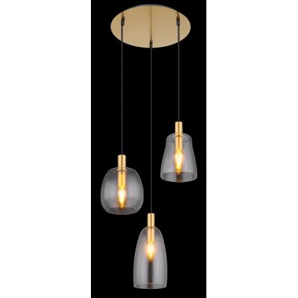 Globo - Csillár zsinóron 3xE14/40W/230V átm. 43 cm réz