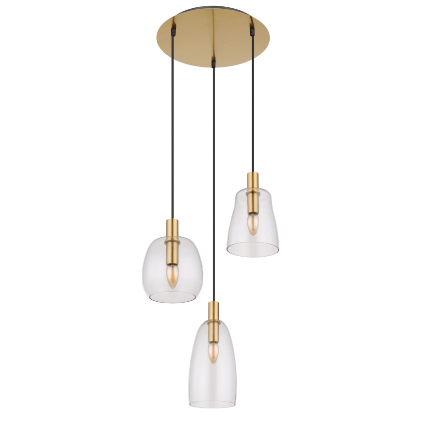 Globo - Csillár zsinóron 3xE14/40W/230V átm. 43 cm réz