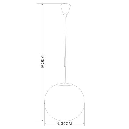Globo - Függeszték kábellel 1xE27/60W/230V átm. 30 cm