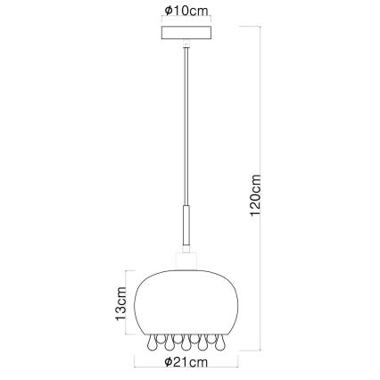 Globo - Csillár zsinóron 1xE27/9W/230V átm. 21 cm fekete