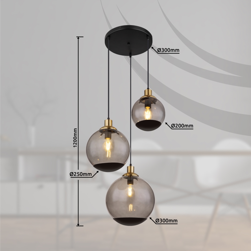 Globo - Csillár zsinóron 3xE27/40W/230V