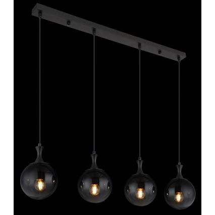 Globo - Csillár zsinóron 4xE27/10W/230V fekete