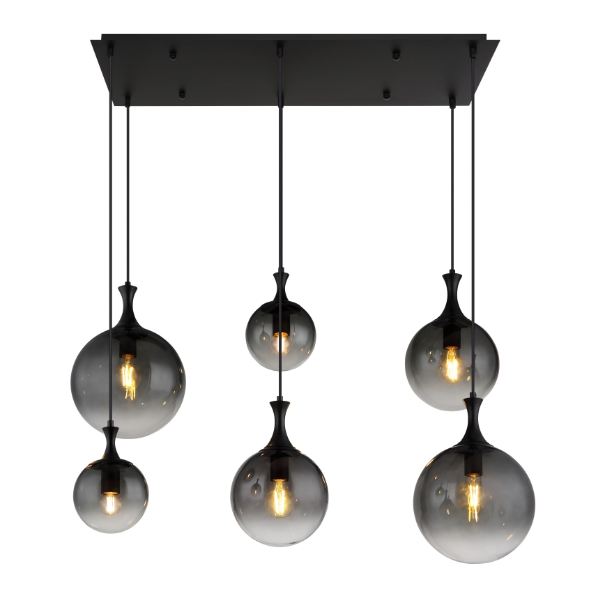 Globo - Csillár zsinóron 6xE27/10W/230V fekete