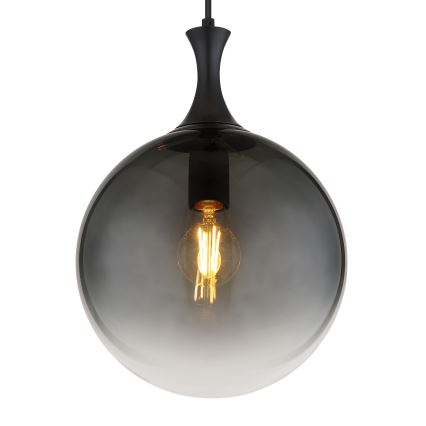 Globo - Csillár zsinóron 1xE27/10W/230V átm. 25 cm fekete