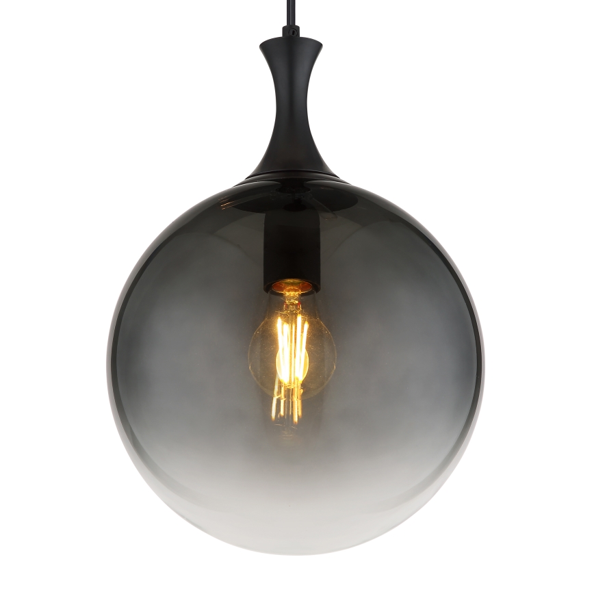 Globo - Csillár zsinóron 1xE27/10W/230V átm. 25 cm fekete