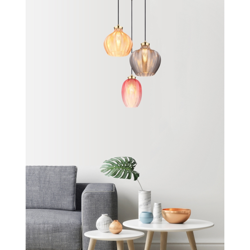 Globo - Kábelen függesztett csillár, 3xE27/60W/230V, Ø45 cm
