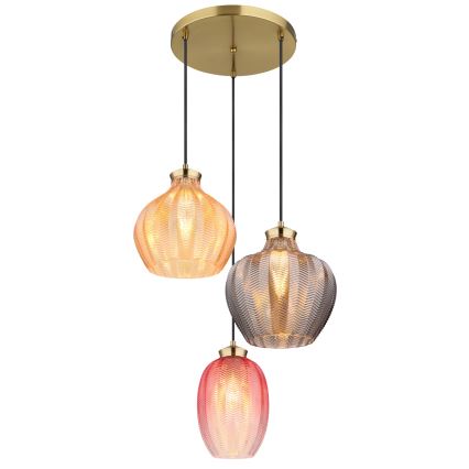 Globo - Kábelen függesztett csillár, 3xE27/60W/230V, Ø45 cm