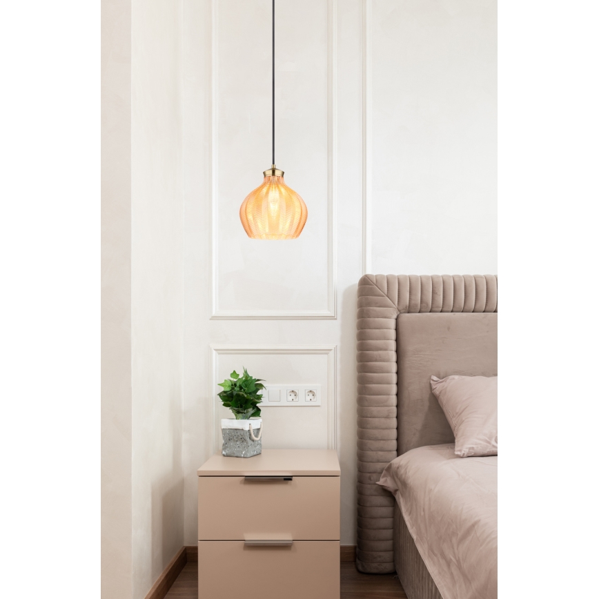 Globo - Kábeles függőlámpa 1xE27/60W/230V, Ø 22 cm, arany
