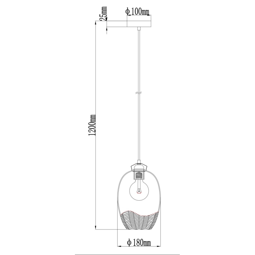 Globo - Kábeles függőlámpa 1xE27/60W/230V, Ø 22 cm, arany