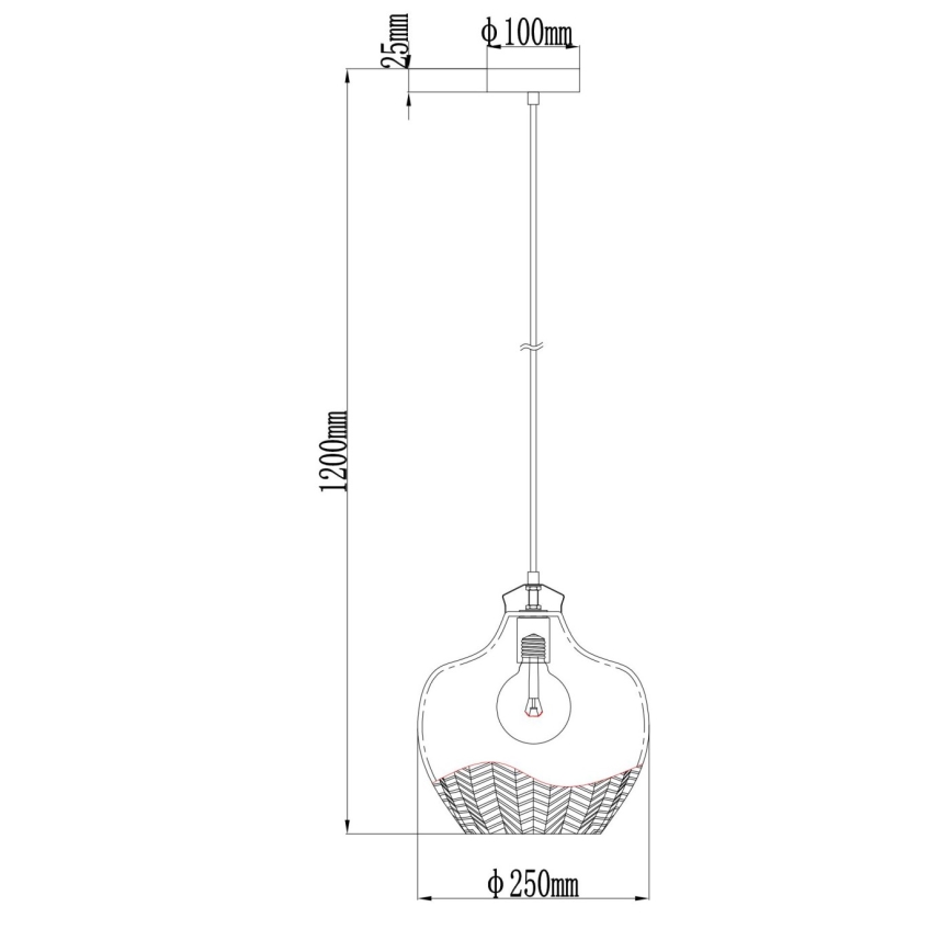 Globo - Zsinóron függő csillár 1xE27/60W/230V, átm. 22 cm, füstszínű