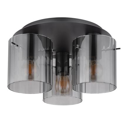Globo - Mennyezeti lámpa 3xE27/40W/230V átm. 37 cm szürke