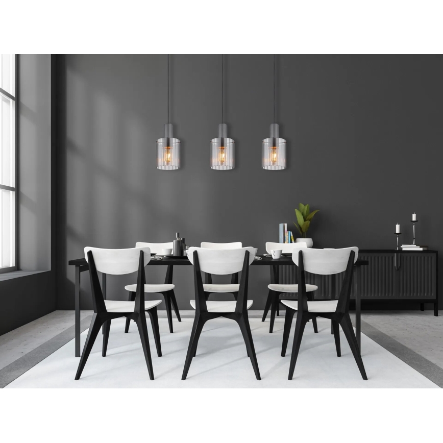 Globo - Csillár zsinóron 3xE27/40W/230V szürke