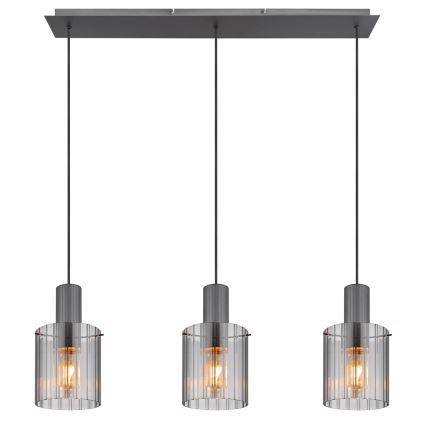 Globo - Csillár zsinóron 3xE27/40W/230V szürke