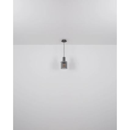 Globo - Csillár zsinóron 1xE27/40W/230V átm. 18 cm barna