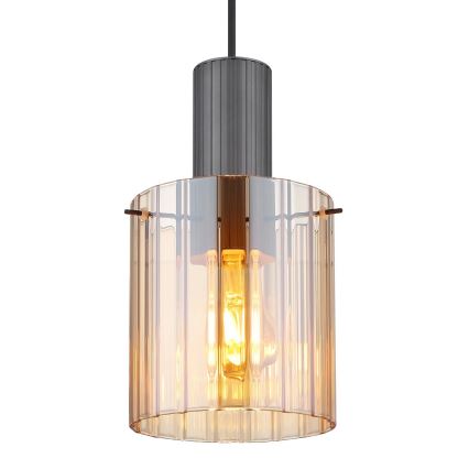 Globo - Csillár zsinóron 1xE27/40W/230V átm. 18 cm barna