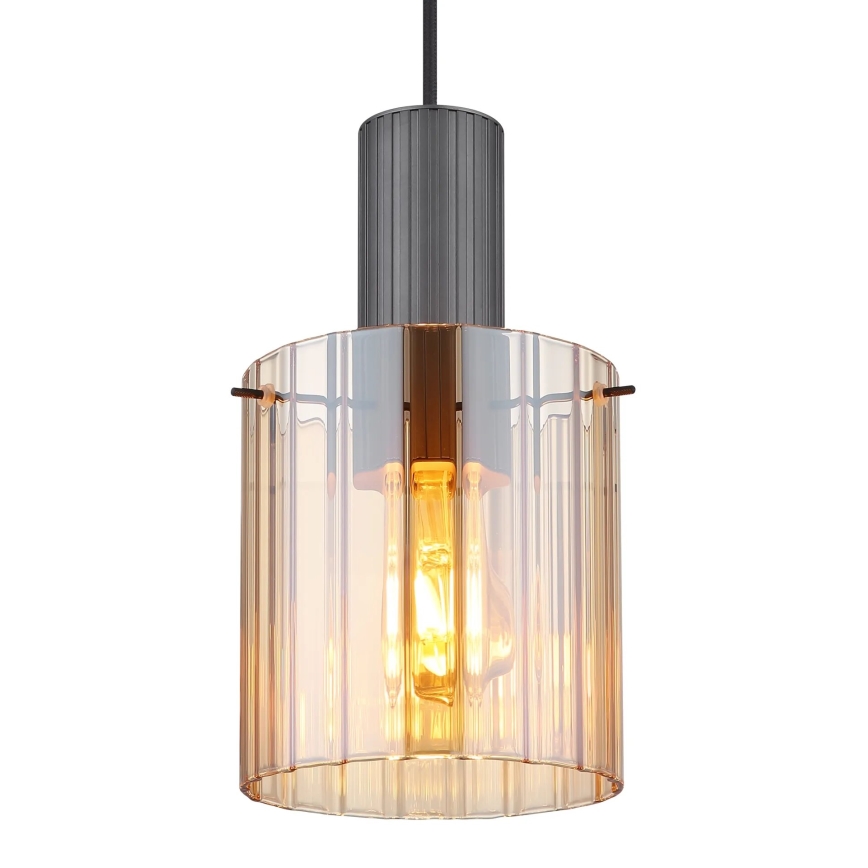 Globo - Csillár zsinóron 1xE27/40W/230V átm. 18 cm barna