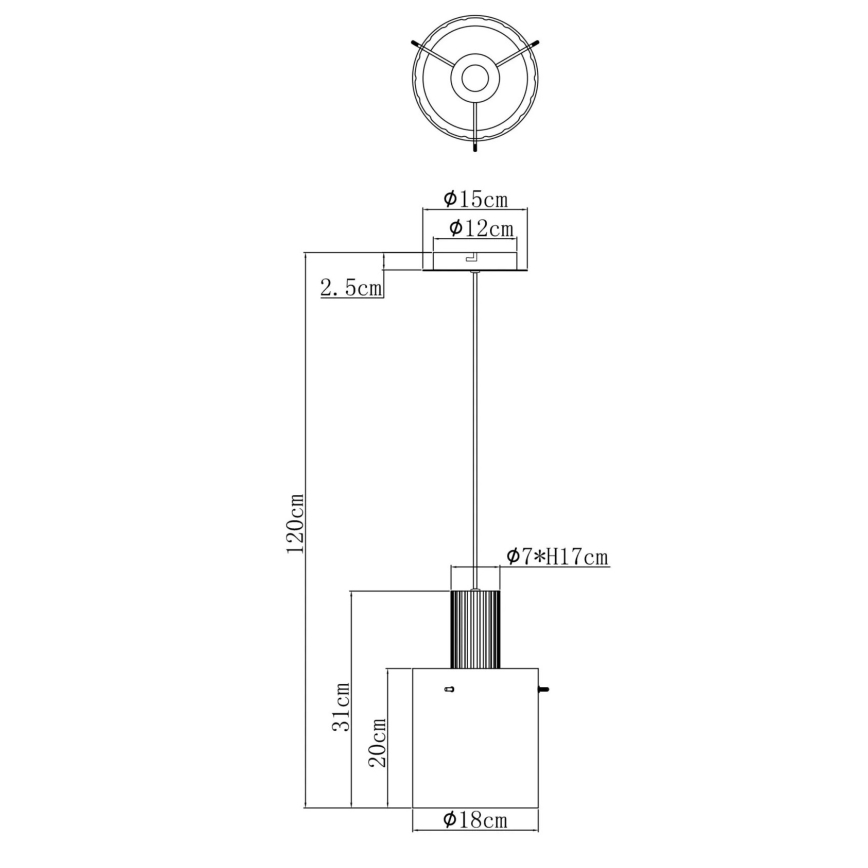 Globo - Csillár zsinóron 1xE27/40W/230V átm. 18 cm fehér
