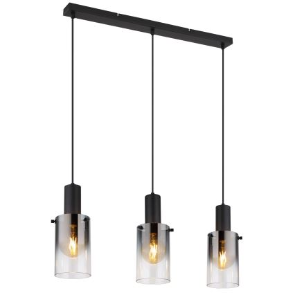 Globo - Csillár zsinóron 3xE27/40W/230V fekete