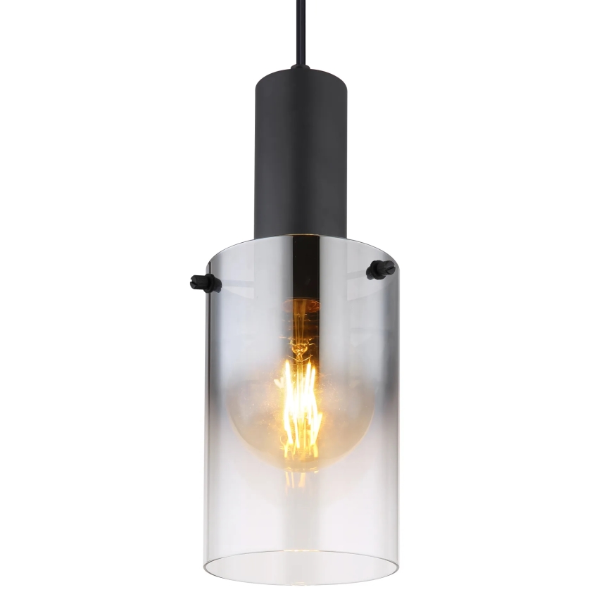 Globo - Csillár zsinóron 1xE27/40W/230V átm. 12,5 cm fekete