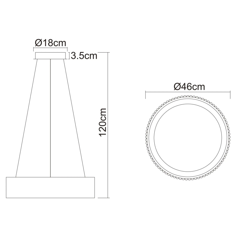 Globo - LED csillár kábelen LED/45W/230V 2700/4000/6000K átm. 46 cm fehér