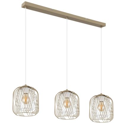 Globo - Kábeles függőlámpa 3xE27/40W/230V bézs/fehér
