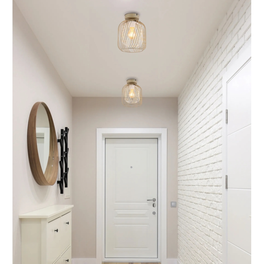 Globo - Mennyezeti lámpatest 1xE27/40W/230V átm. 18 cm bézs/fehér