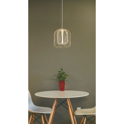 Globo - Kábeles függőlámpa 1xE27/40W/230V Ø 35 cm bézs/fehér