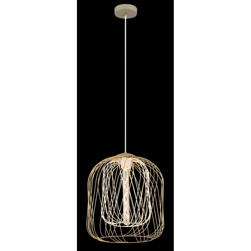 Globo - Kábeles függőlámpa 1xE27/40W/230V Ø 35 cm bézs/fehér