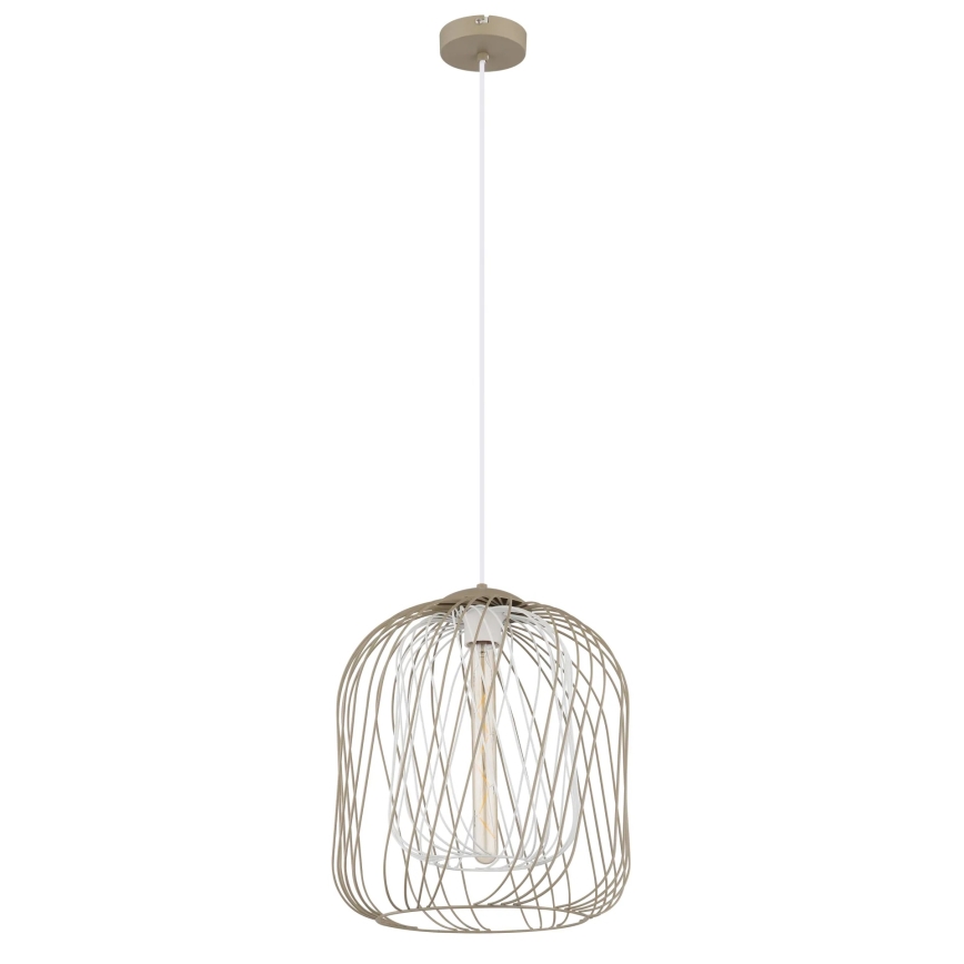 Globo - Kábeles függőlámpa 1xE27/40W/230V Ø 35 cm bézs/fehér