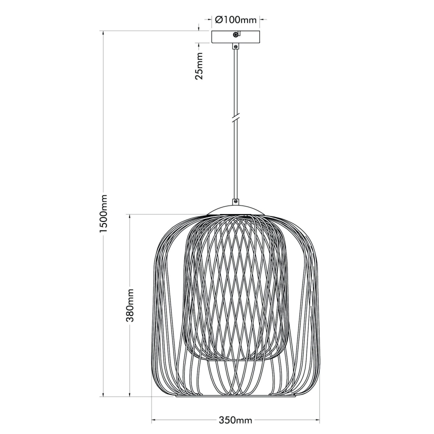 Globo - Kábeles függőlámpa 1xE27/40W/230V Ø 35 cm bézs/fehér