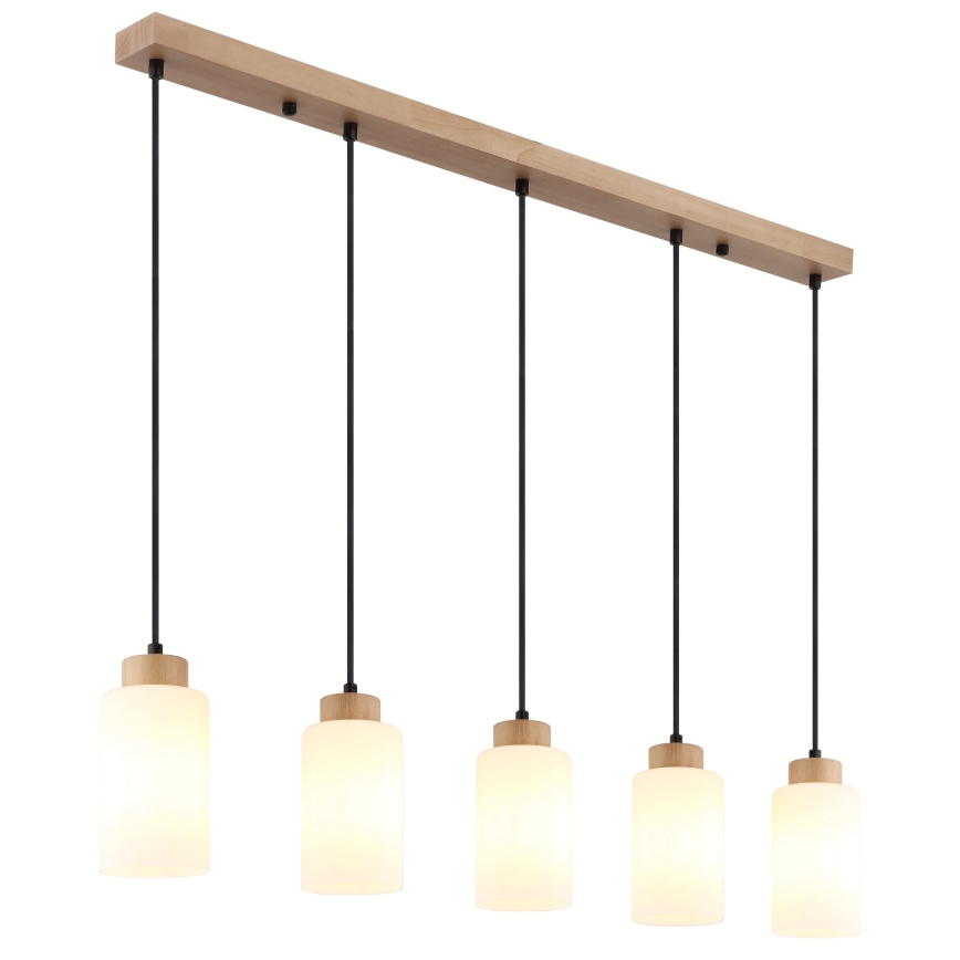 Globo - Csillár kábellel 5xE27/60W/230V tölgy/fehér