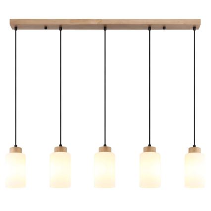 Globo - Csillár kábellel 5xE27/60W/230V tölgy/fehér