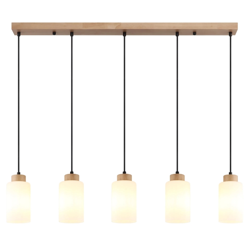 Globo - Csillár kábellel 5xE27/60W/230V tölgy/fehér