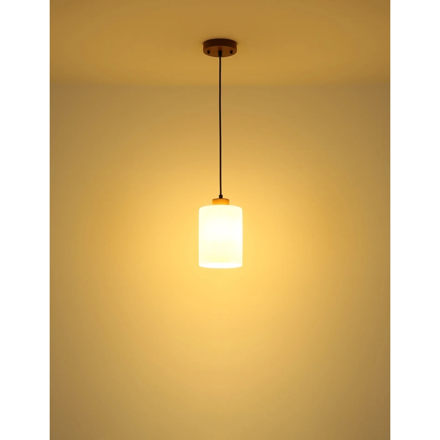 Globo - Függőlámpa kábellel 1xE27/60W/230V tölgy/fehér