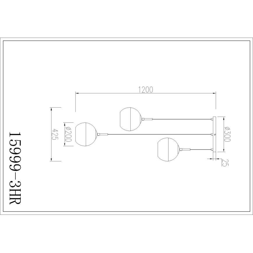 Globo - Kábelre függesztett csillár 3xE27/60W/230V