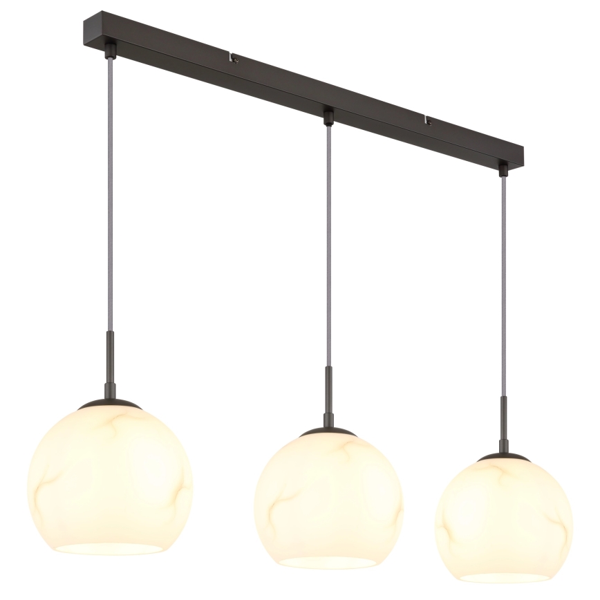 Globo - Kábelen függő csillár, 3x E27, 60W, 230V