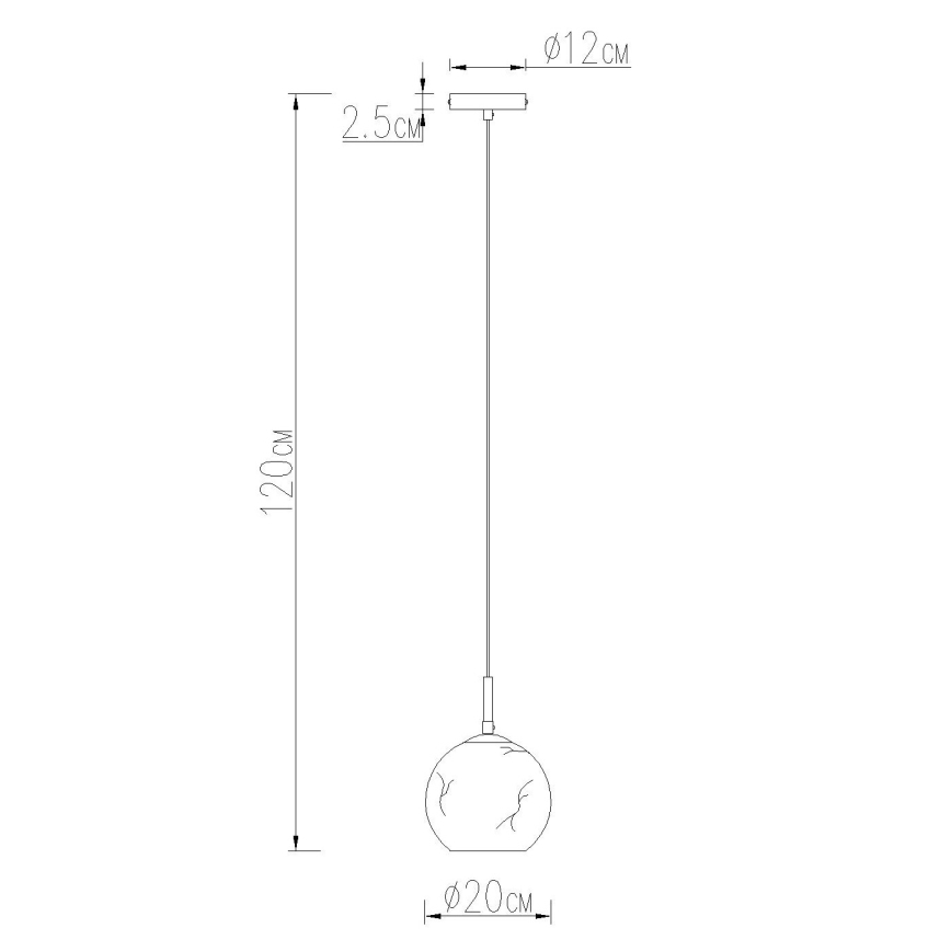 Globo - Kábeles függeszték 1xE27/60W/230V átm. 20 cm