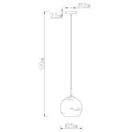 Globo - Kábeles függőlámpa, 1xE27/60W/230V, Ø 25 cm