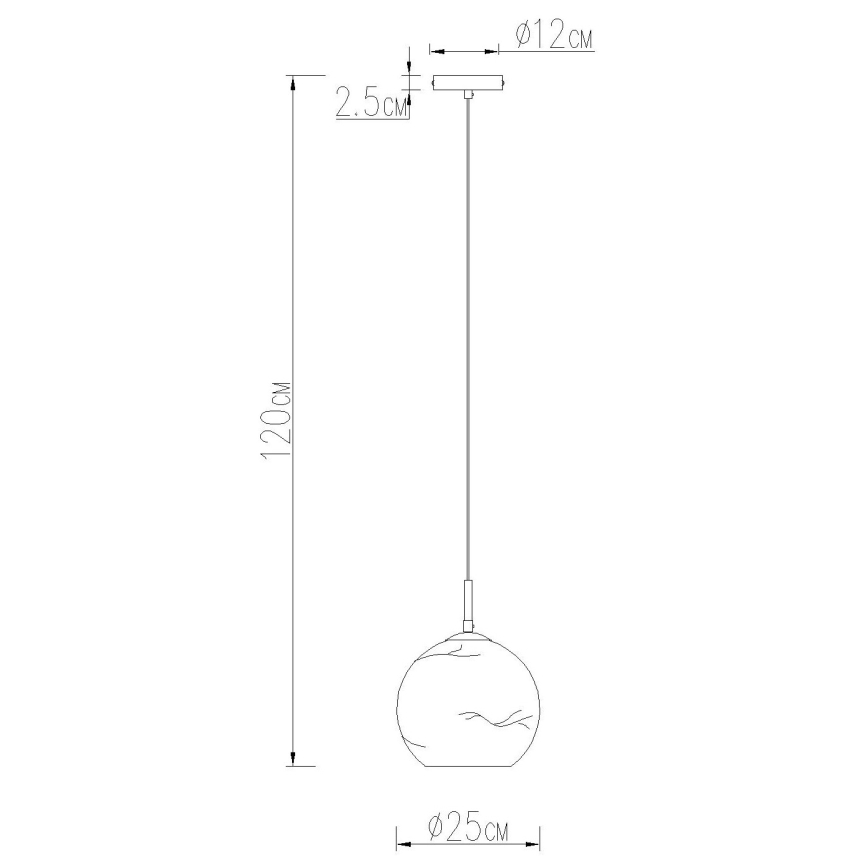 Globo - Kábeles függőlámpa, 1xE27/60W/230V, Ø 25 cm