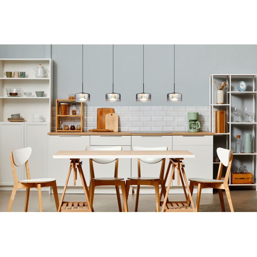 Globo - LED csillár kábellel LED/24W/230V fekete/füstszínű