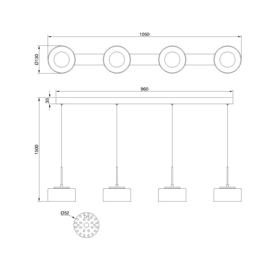 Globo - LED csillár kábellel LED/24W/230V fekete/füstszínű