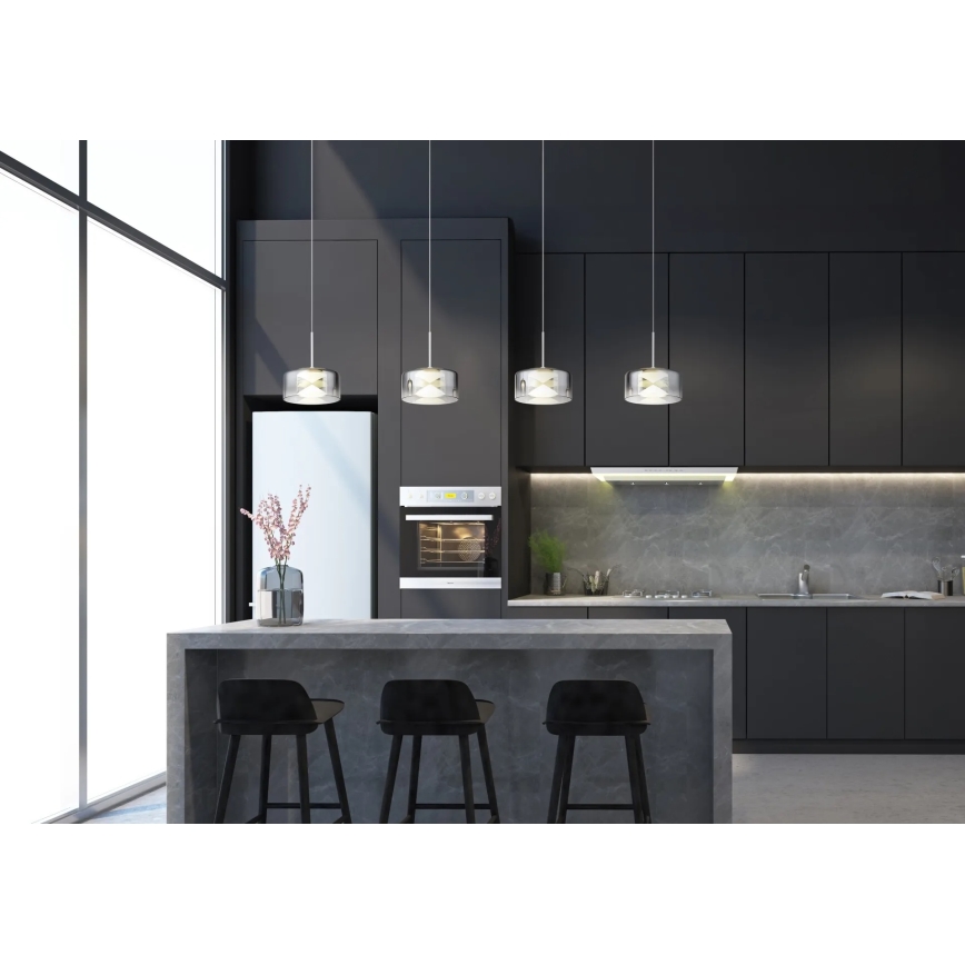 Globo - LED függeszték kábelen LED/24W/230V fehér/füstszínű