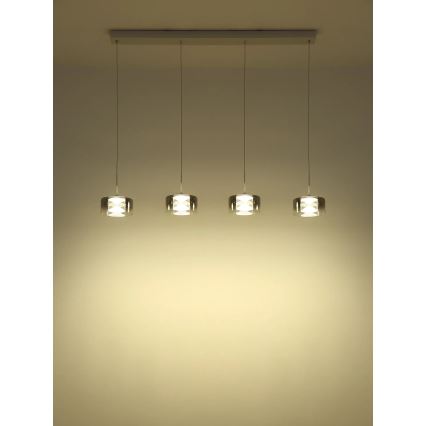 Globo - LED függeszték kábelen LED/24W/230V fehér/füstszínű