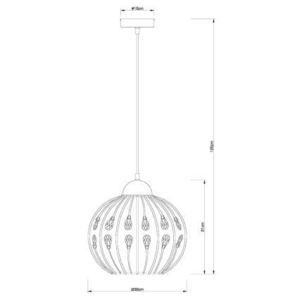 Globo - Függeszték kábellel 1xE27/60W/230V, Ø 30 cm