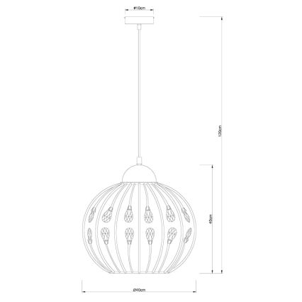 Globo - Zsinóros függeszték 1xE27/60W/230V Ø 40 cm