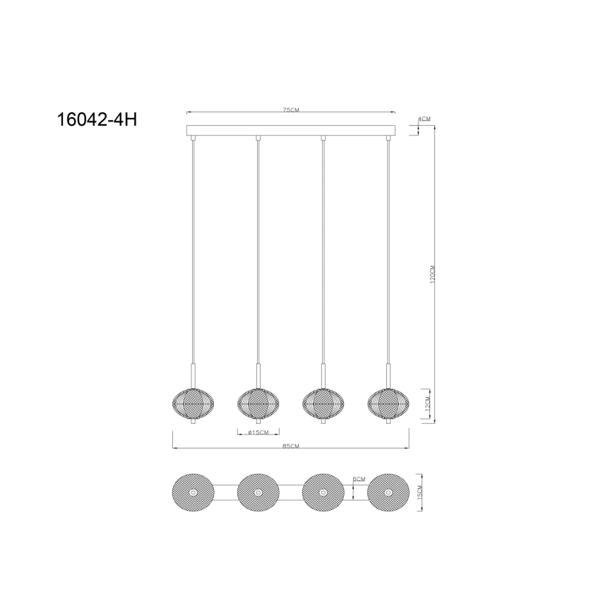 Globo - LED Csillár zsinóron 4xLED/5,75W/230V 3000/4500/6500K